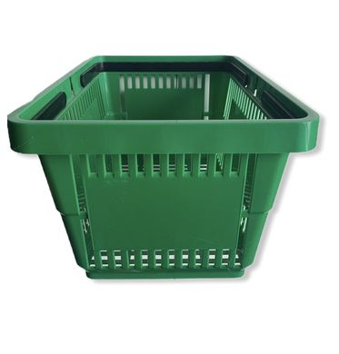 Корзинка пластиковая покупательская 22 литра зеленая